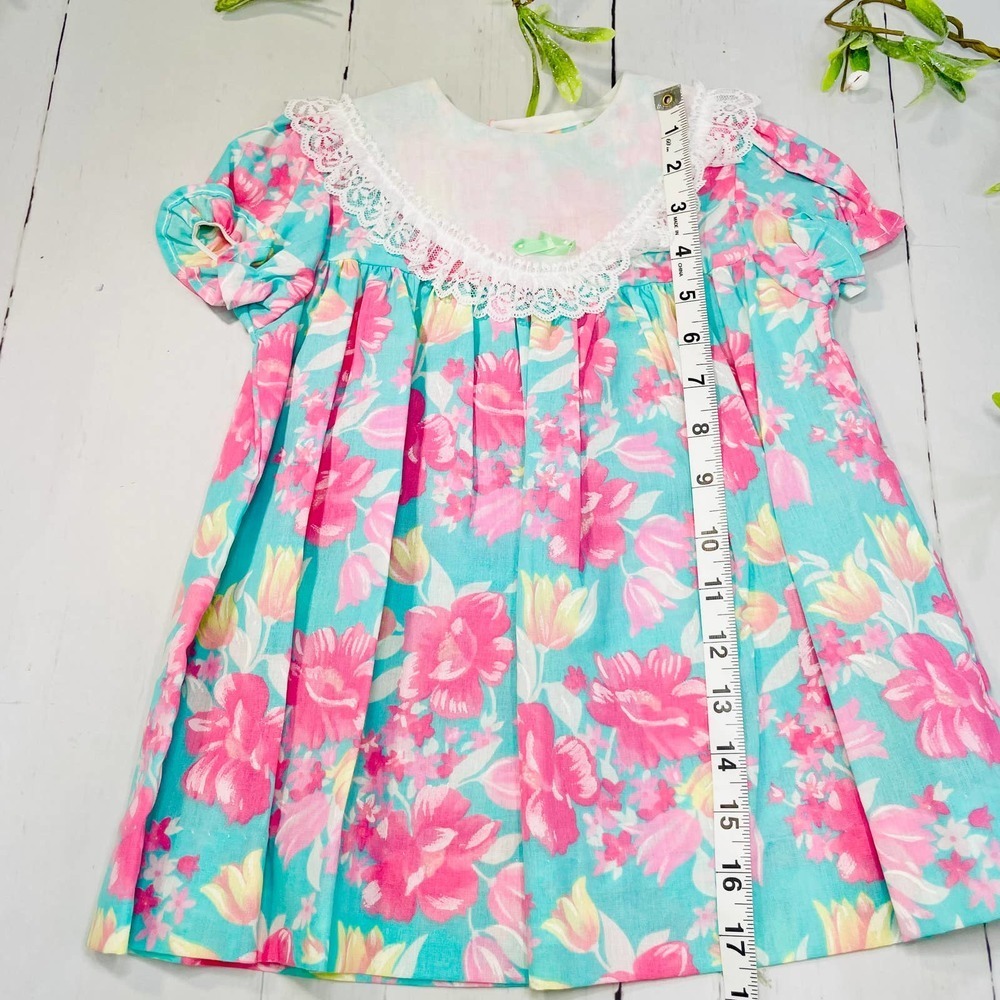 Vintage Brights Creek Floral Infant Girls Smock Dress- Sz 12 months - Picture 5 of 6